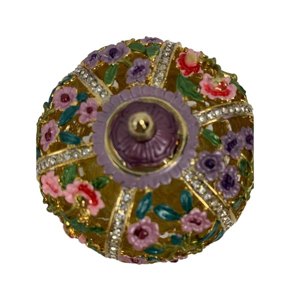 Trinket Decorative Box Gift Metal Hand Painted Magnetic Lid on Hinge 2.5" 6562 - Picture 4 of 8